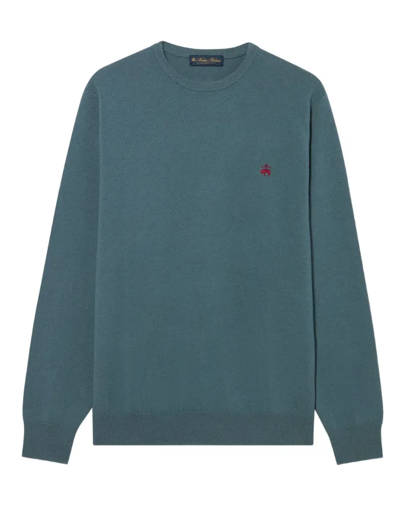 Brooks Brothers logo-embroidered wool sweater - Blau Blau