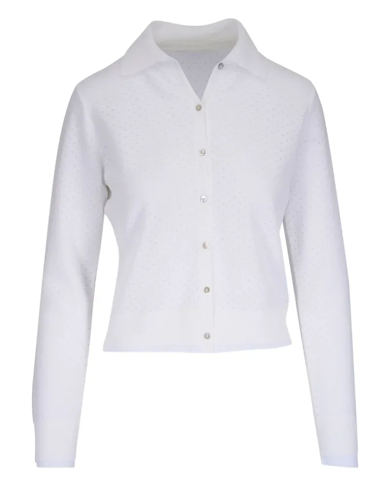 Vince Cardigan mit Poloshirtkragen - Weiß Weiß