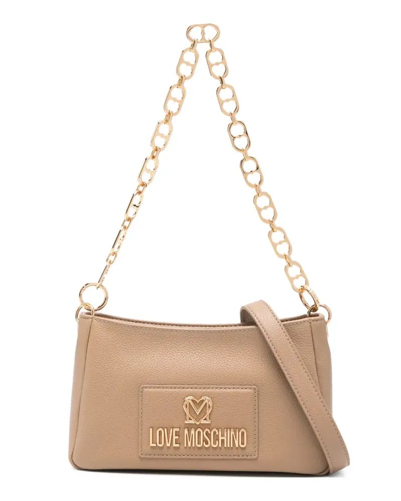 Moschino logo chain-strap shoulder bag - Nude Nude