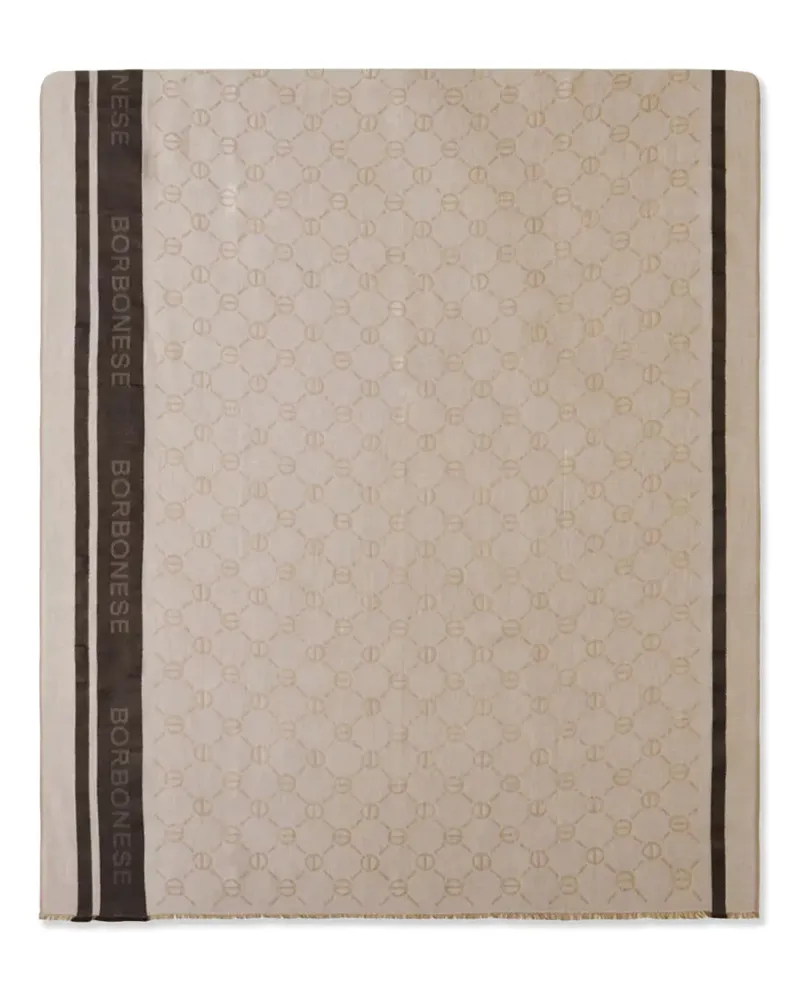 Borbonese logo-monogram scarf - Nude Nude