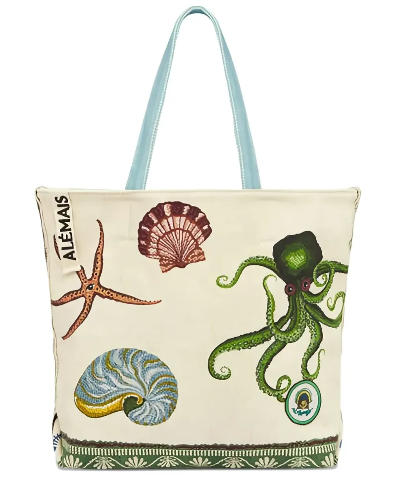 ALEMAIS Handtasche mit grafischem Print - Nude Nude