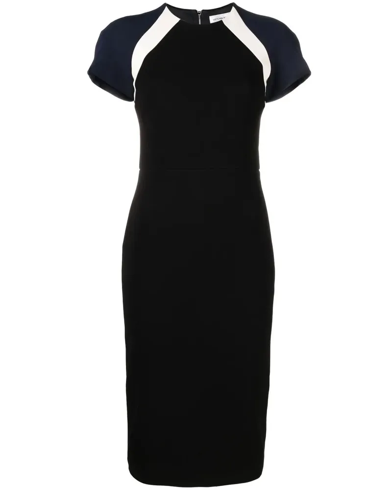 Victoria Beckham Kleid in Colour-Block-Optik - Schwarz Schwarz
