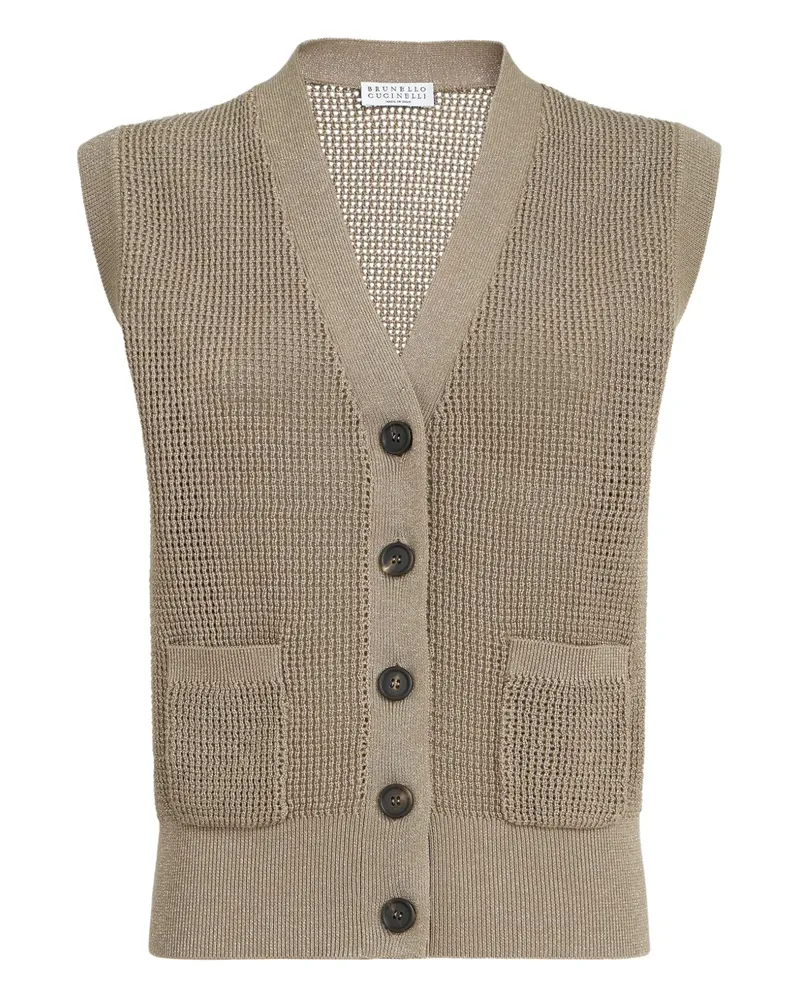 Brunello Cucinelli buttoned tank top - Nude Nude