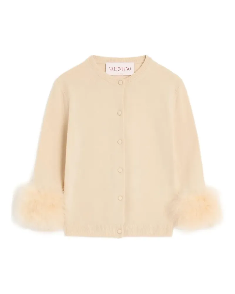 Valentino Garavani Cardigan mit Feder-Bündchen - Nude Nude