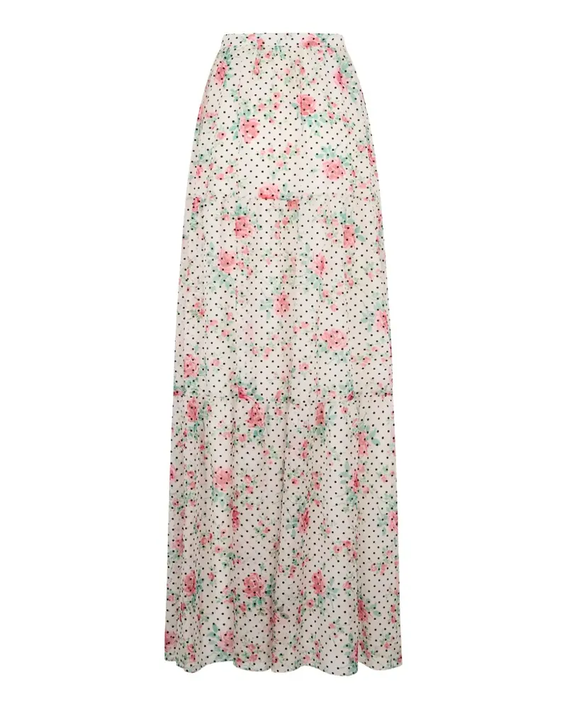 Philosophy Di Lorenzo Serafini floral-print polka dot pattern maxi skirt - Nude Nude