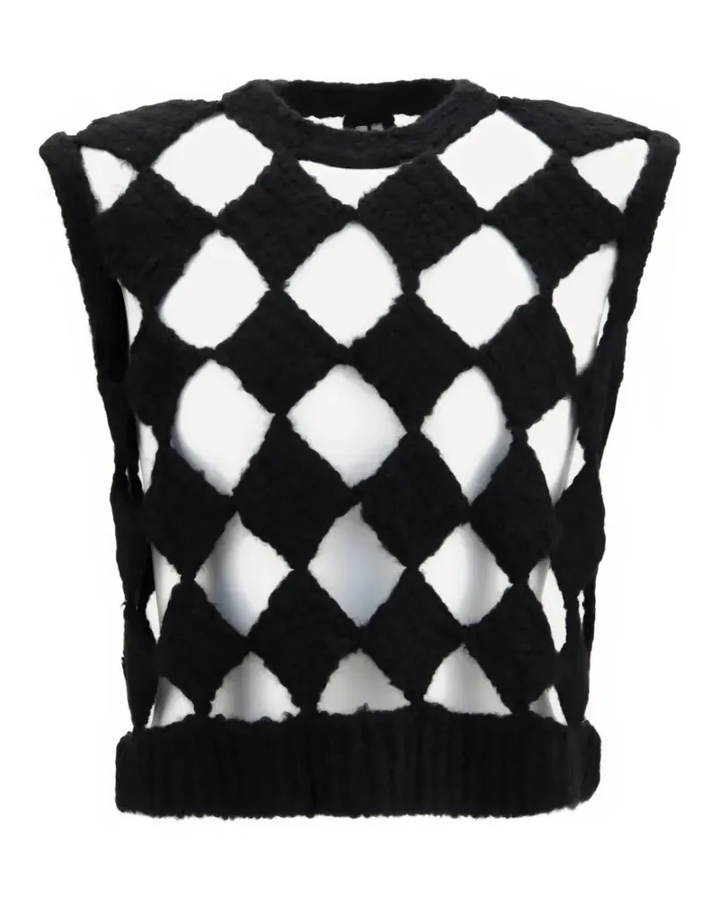 Rick Owens open-knit diamond-pattern vest - Schwarz Schwarz