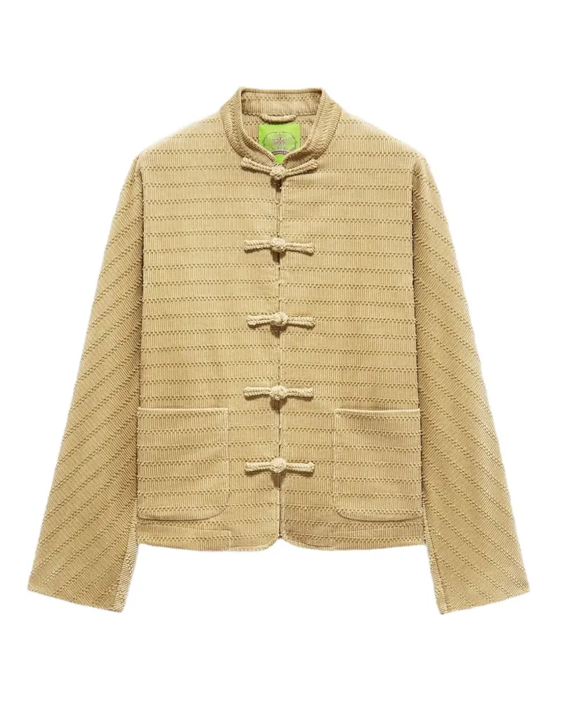 Shanghai Tang Texturierte Mandarin-Jacke - Nude Nude