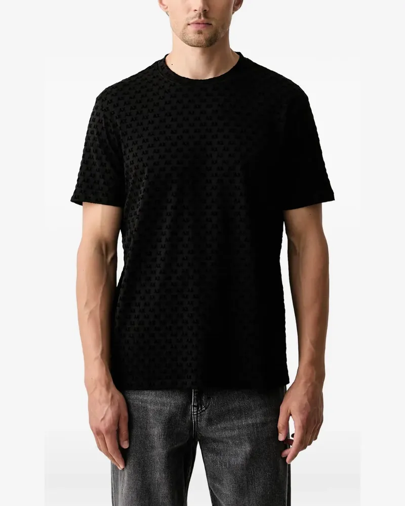Armani Exchange logo-patterned T-shirt - Schwarz Schwarz