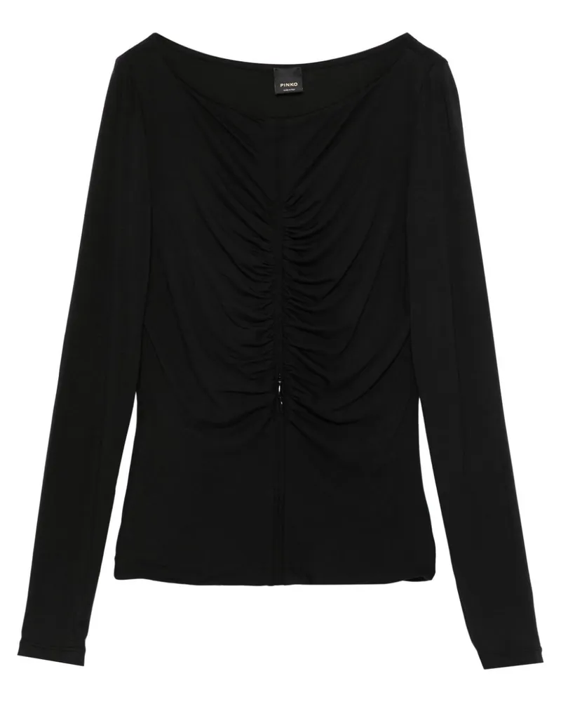 Pinko T-Shirt mit Raffungen - Schwarz Schwarz