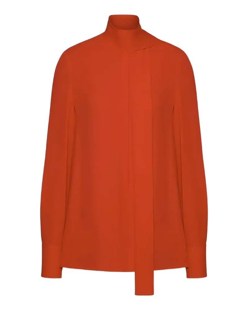 Valentino Garavani tie-neck silk-georgette blouse - Orange Orange