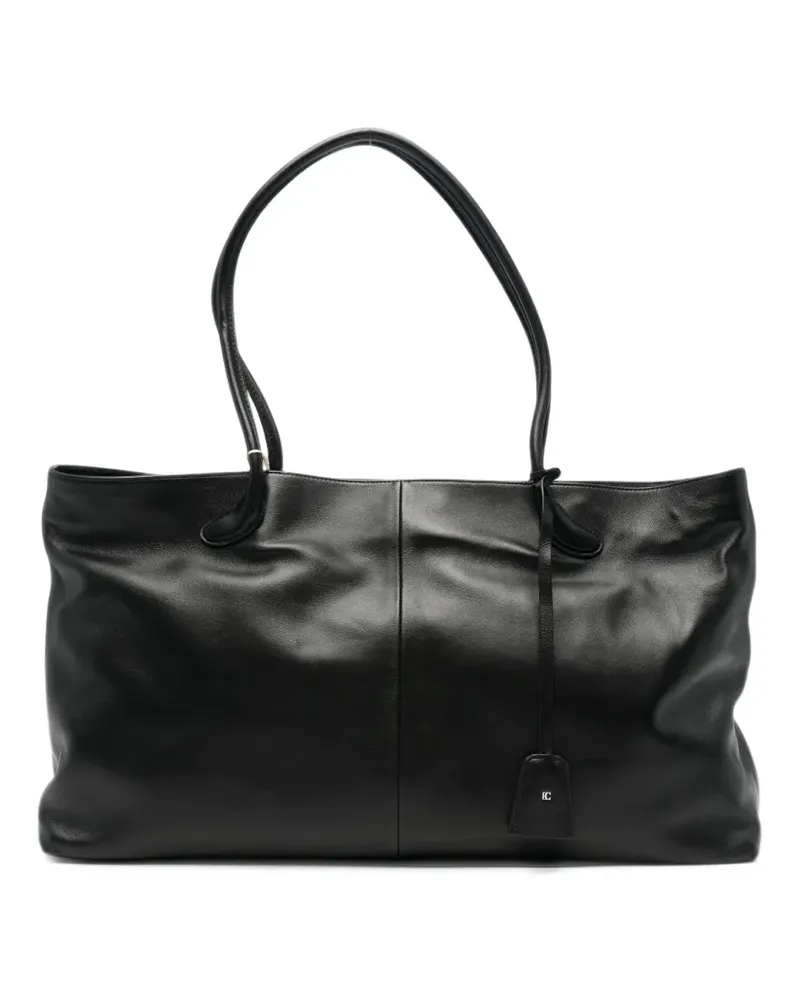 LOW CLASSIC Haricot leather tote bag - Schwarz Schwarz