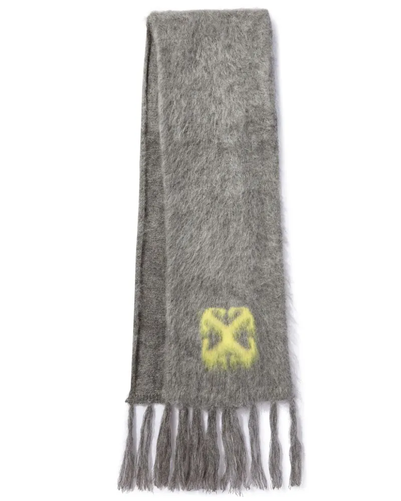 OFF-WHITE Jacquard-Schal mit Logo - Grau Grau