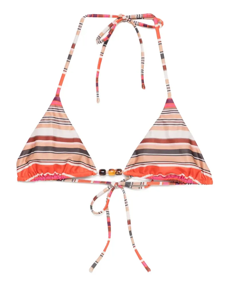 Faithfull The Brand Leone striped-pattern bikini top - Orange Orange