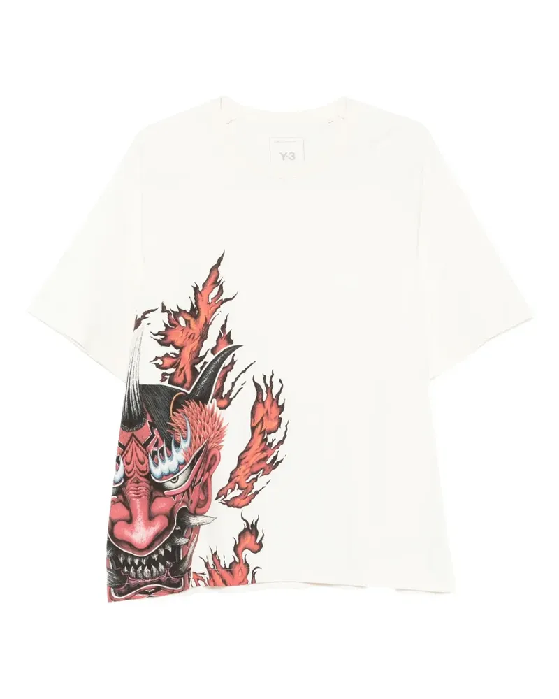 Y-3 T-Shirt mit grafischem Print - Weiß Weiß