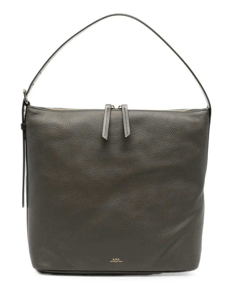 A.P.C. Schultertasche aus gekörntem Leder - Grau Grau