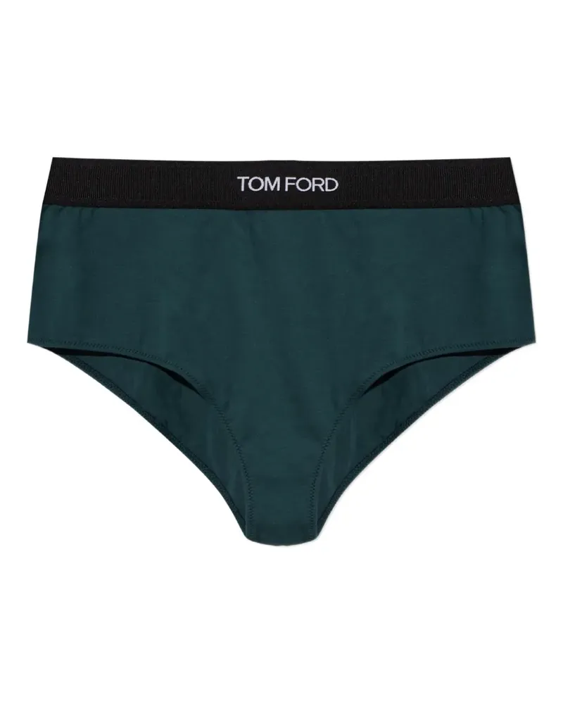 Tom Ford Slip mit Logo-Bund - Grün Grün