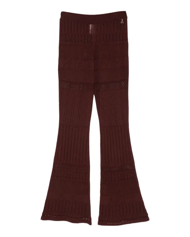 Patrizia Pepe pointelle-knit flared trousers - Braun Braun