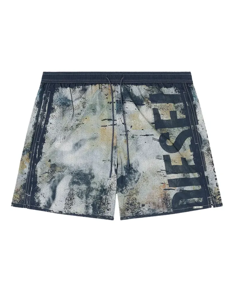 Diesel logo-print drawstring swim shorts - Grau Grau