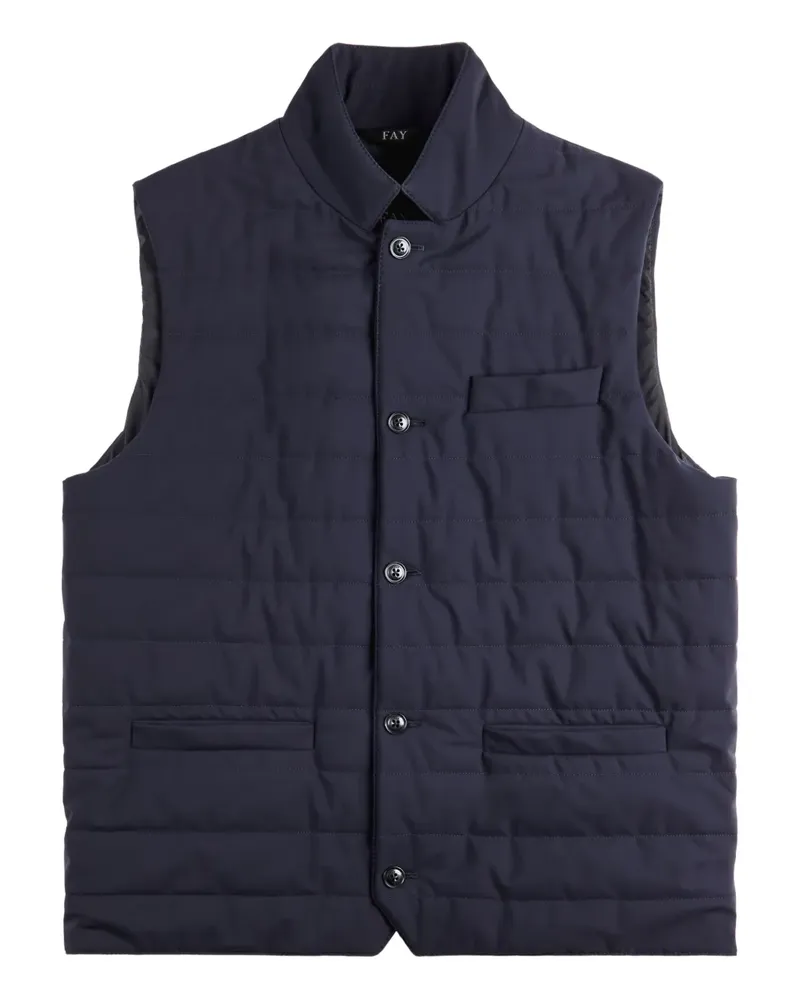 Fay Wattierte Weste mit Taschen - Blau Blau