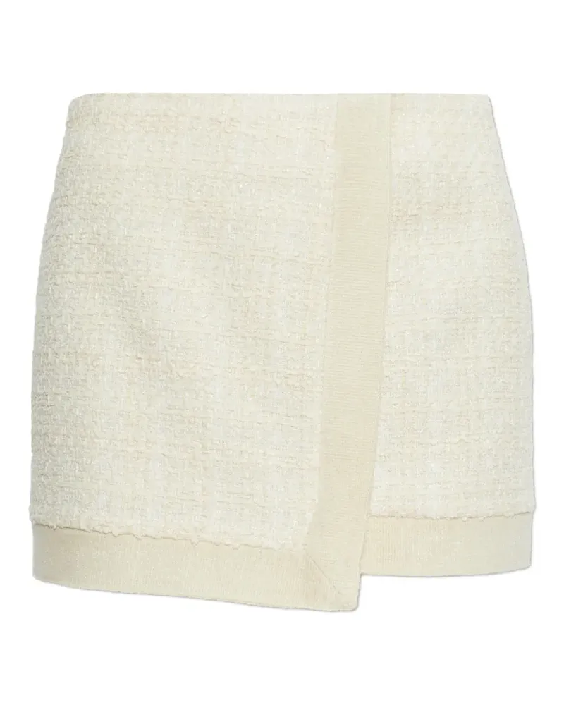Balmain tweed wrap mini skirt - Nude Nude