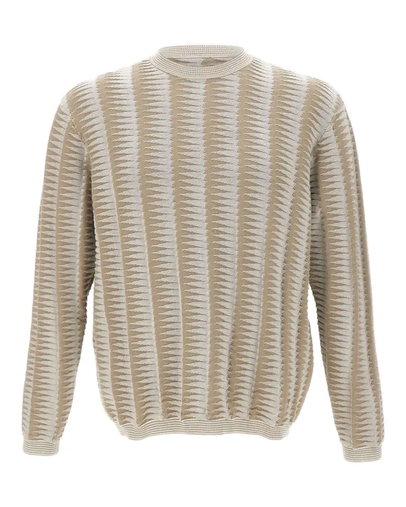 Emporio Armani Zweifarbiger Jacquard-Pullover - Nude Nude