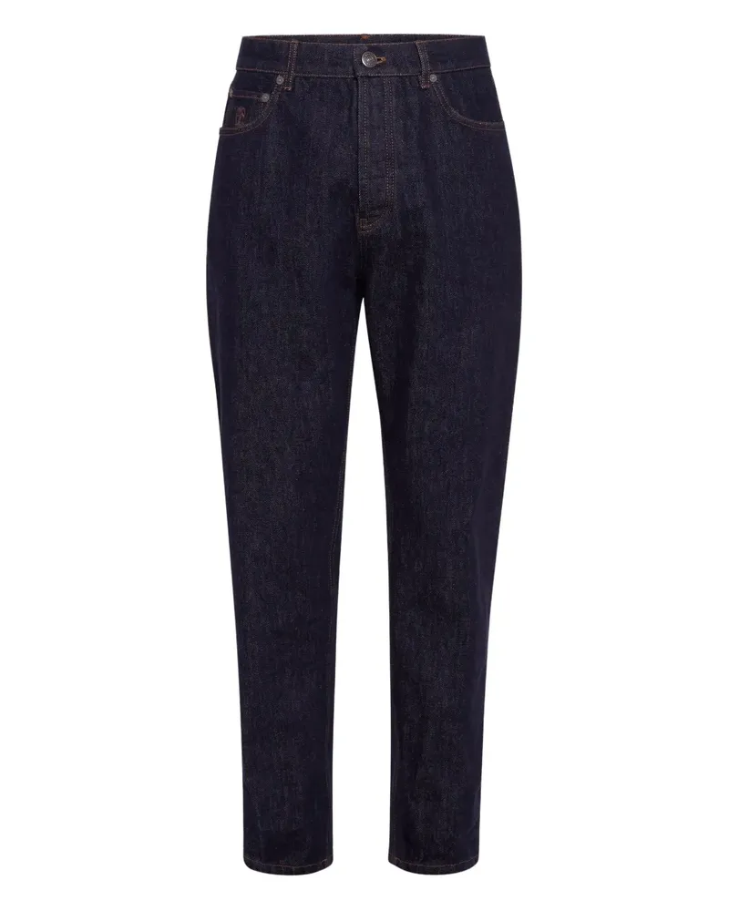 Brunello Cucinelli Jeans mit Logo-Stickerei - Blau Blau