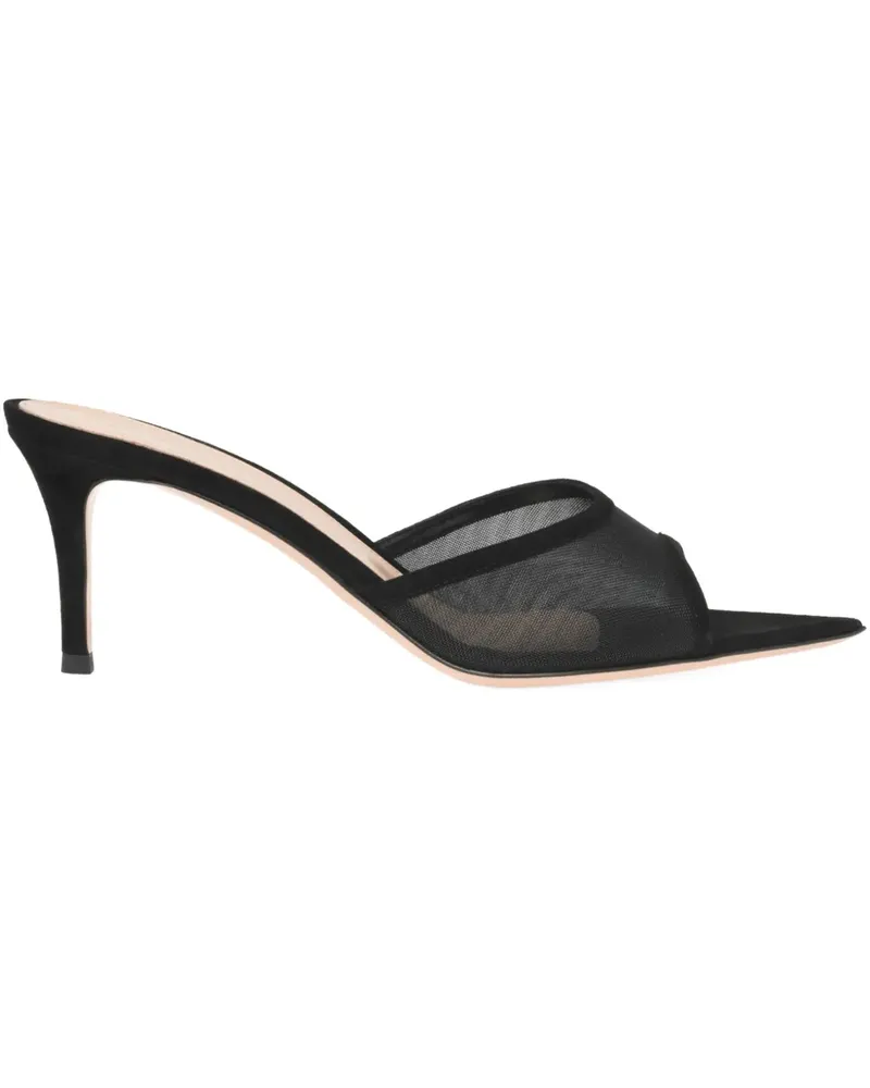 Gianvito Rossi Dorotea Mules mit spitzer Kappe 70mm - Schwarz Schwarz