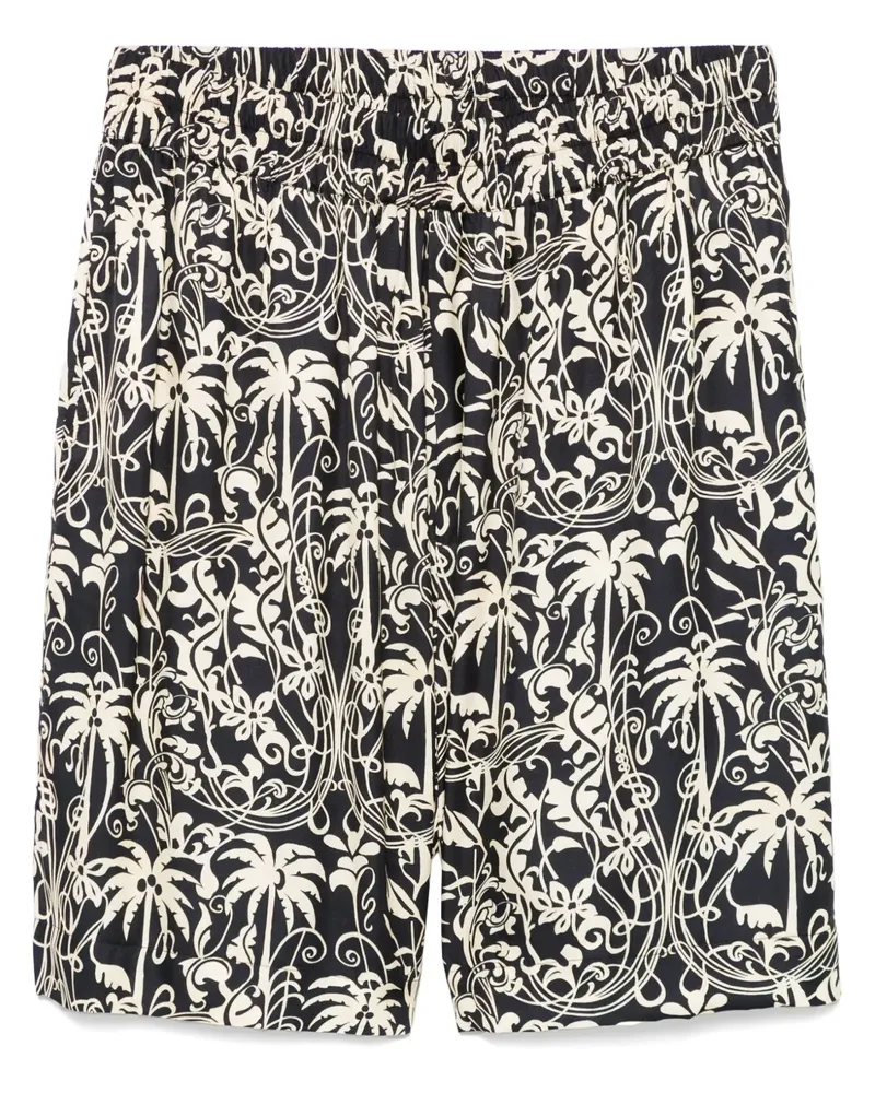Laneus Bermudas mit grafischem Print - Schwarz Schwarz