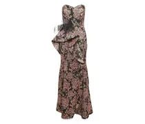 Maxikleid aus metallischem Jacquard - Schwarz