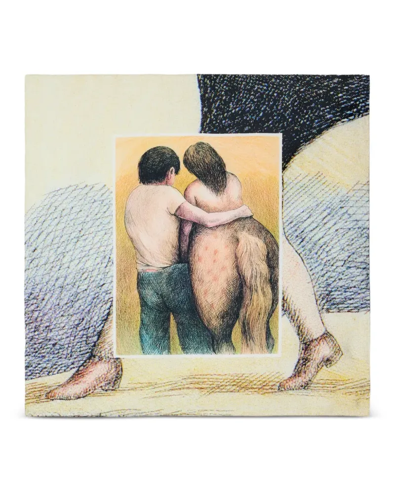 Christophe Lemaire x Roland Topor Les Amoureux Seidenschal - Nude Nude