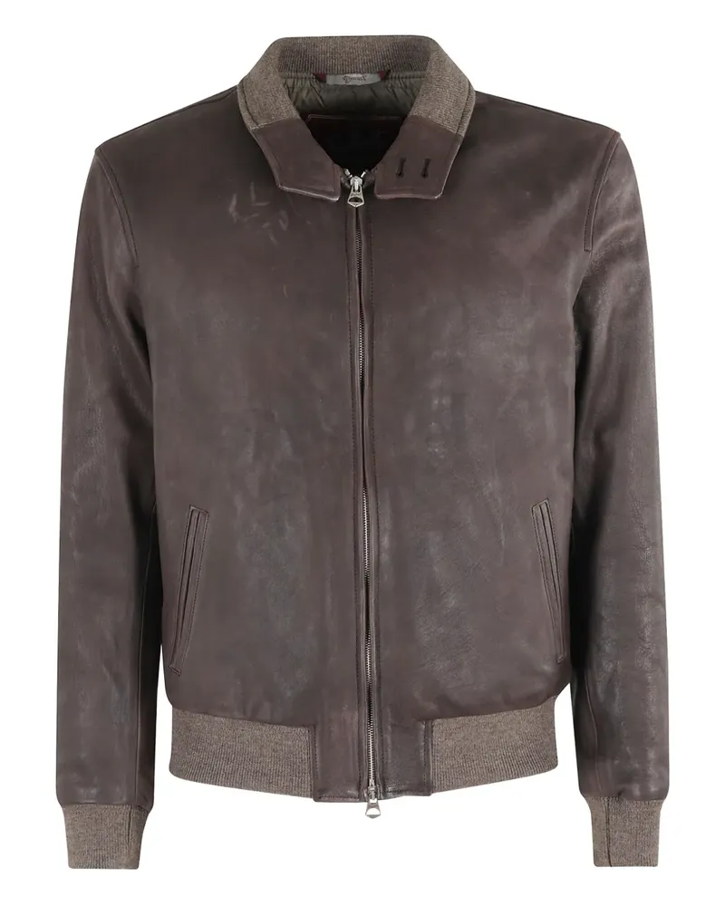 Stewart zip-up leather jacket - Braun Braun
