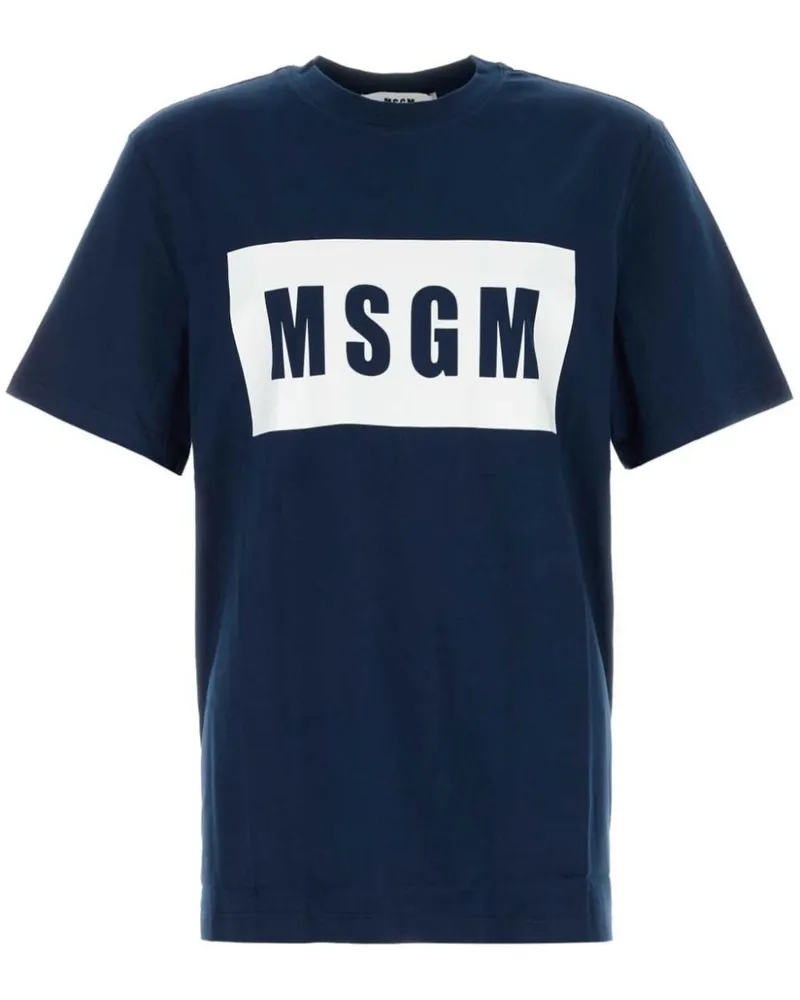 MSGM T-Shirt mit Logo-Print - Blau Blau