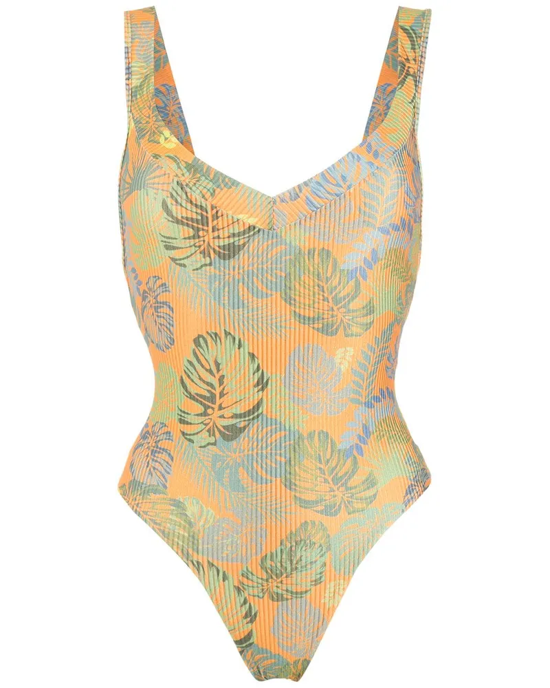 Amir Slama Badeanzug mit Print - Orange Orange