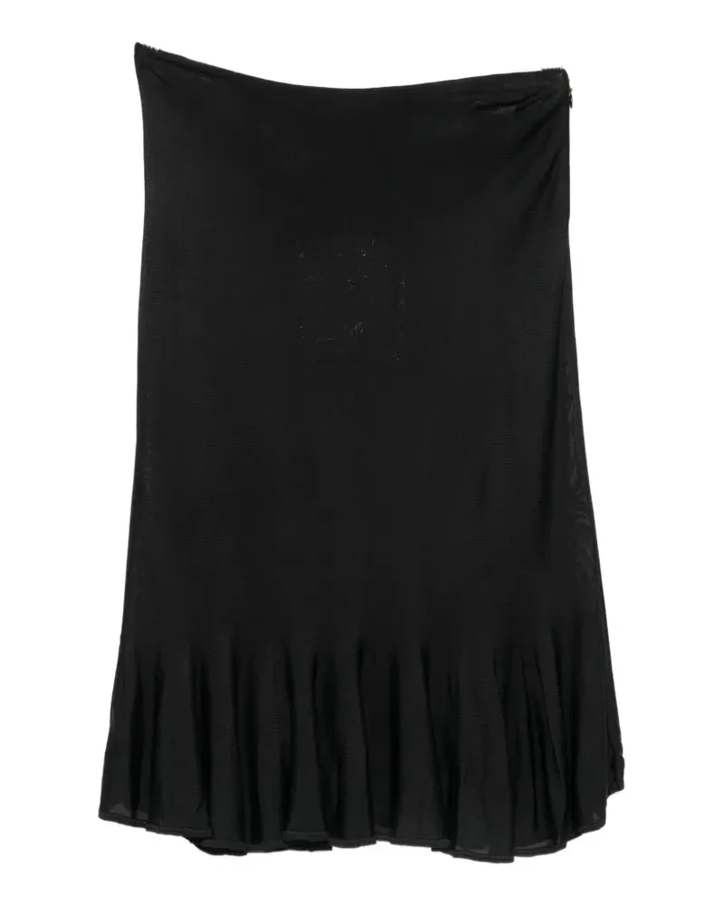 Totême fluted-hem knitted midi skirt - Schwarz Schwarz