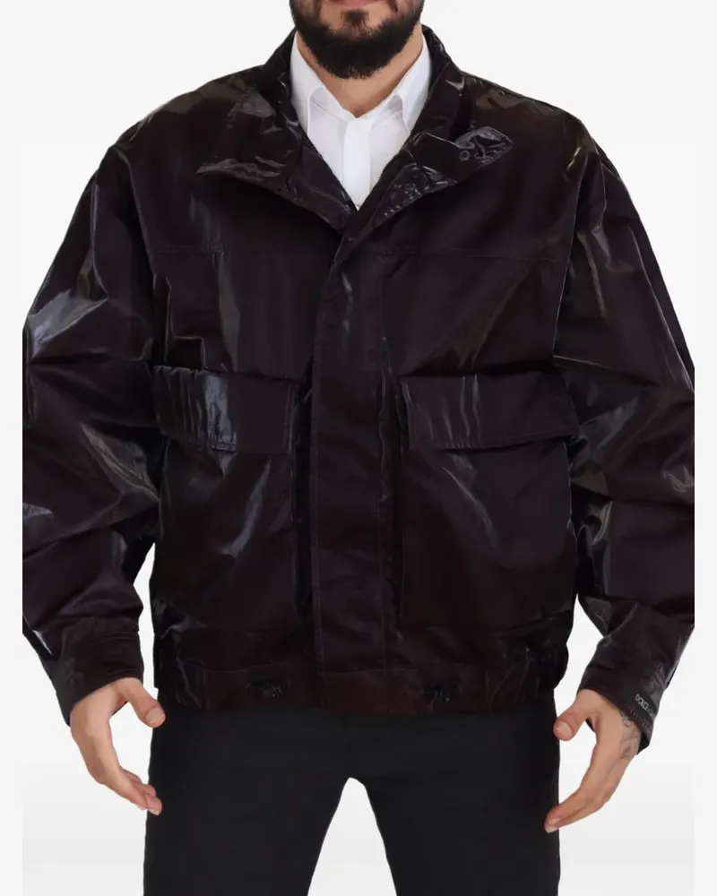 Dolce & Gabbana Hochglanz-Jacke mit Klappentasche - Violett Violett