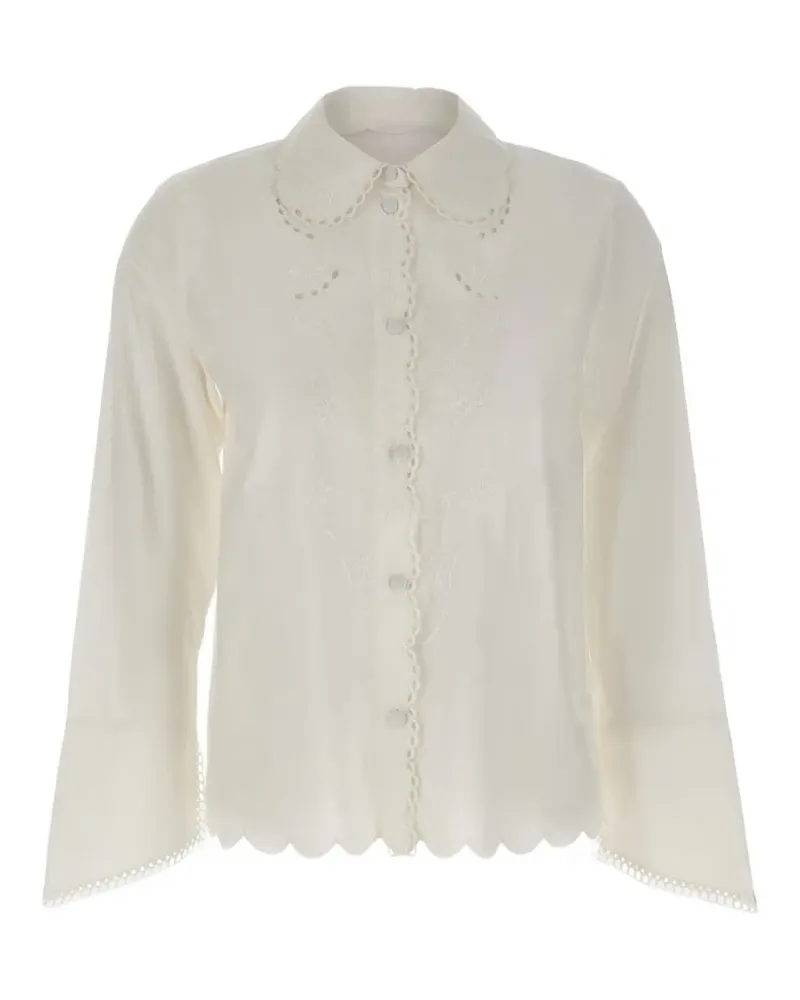 The Garment Kirsten scalloped-collar shirt - Nude Nude