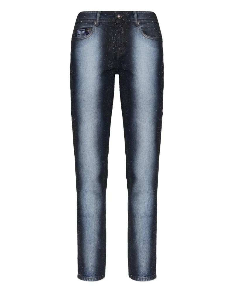 Versace Jeans sparkled denim straight-leg jeans - Blau Blau