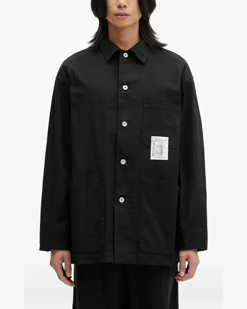 Neighborhood Hemdjacke mit aufgesetzten Taschen - Schwarz Schwarz