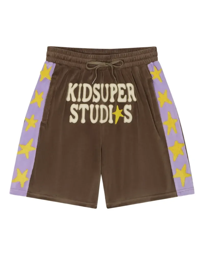 KidSuper Velour Stars shorts - Braun Braun