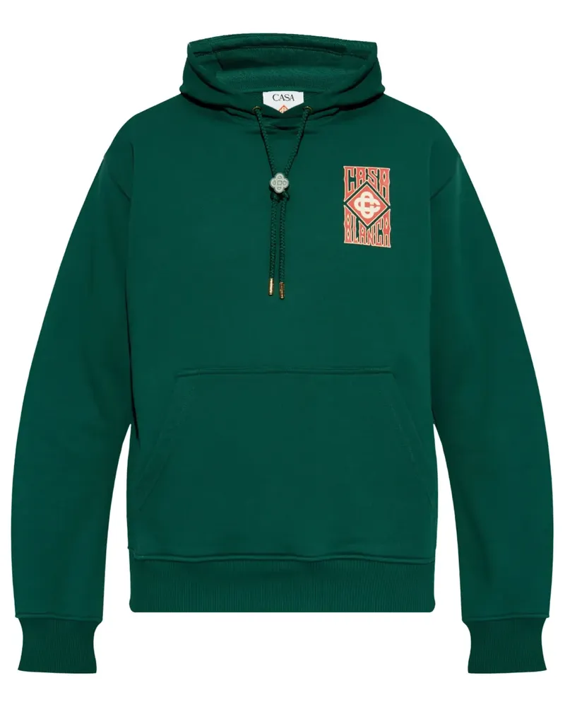 Casablanca Paris Hoodie mit Gothic Stacked-Logo - Grün Grün