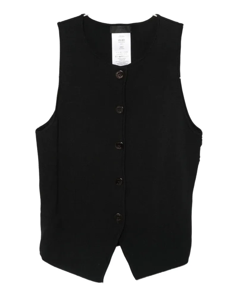 Liu Jo lace-panel button-fastening waistcoat - Schwarz Schwarz