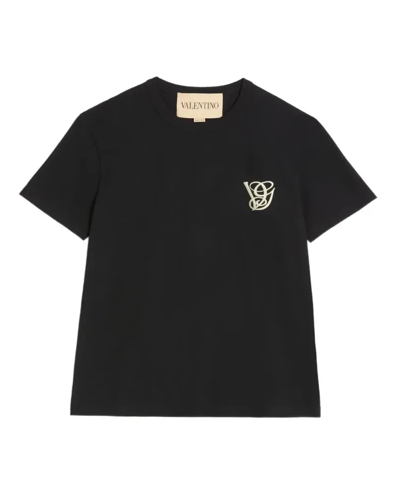 Valentino Garavani T-Shirt mit Logo-Stickerei - Schwarz Schwarz