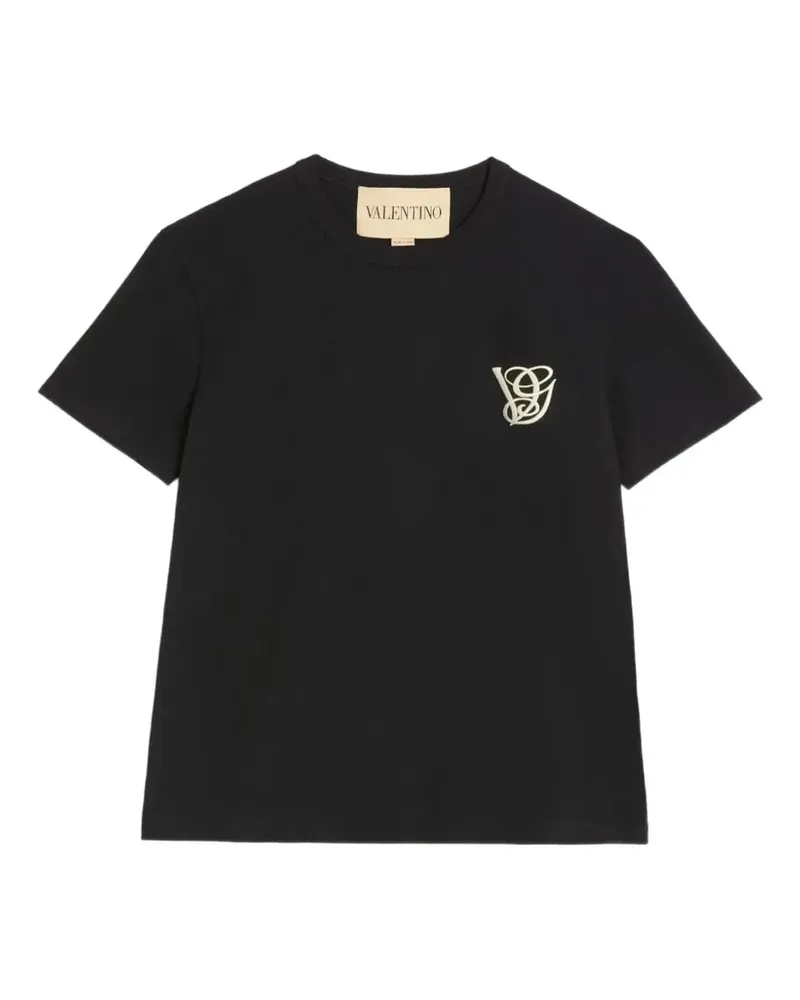 Valentino Garavani T-Shirt mit Logo-Stickerei - Schwarz Schwarz