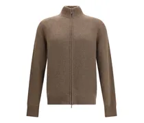 Cardigan mit Reißverschluss - Braun