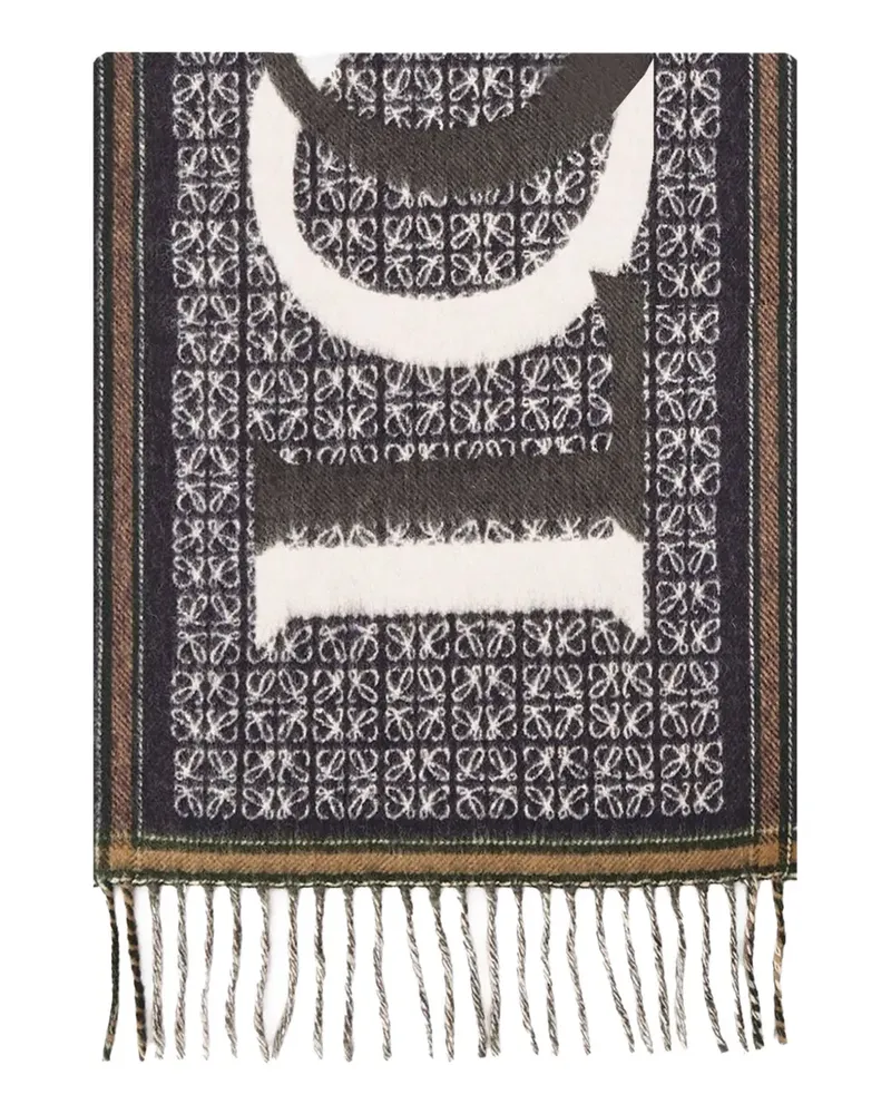 Loewe Love Jacquard-Schal - Blau Blau