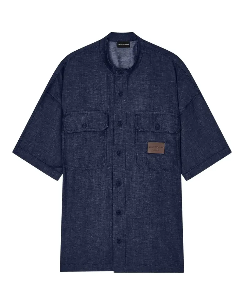 Emporio Armani Denim Capsule logo-patch shirt - Blau Blau