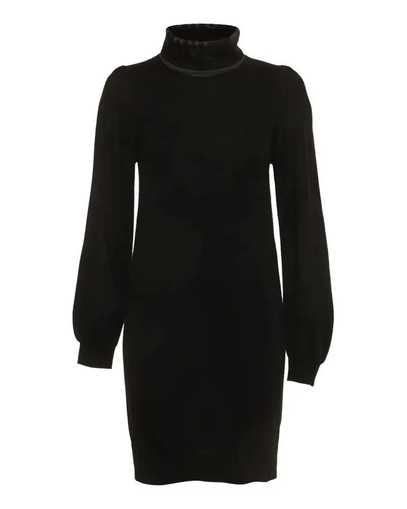 Moschino Intarsien-Minikleid mit Rollkragen - Schwarz Schwarz