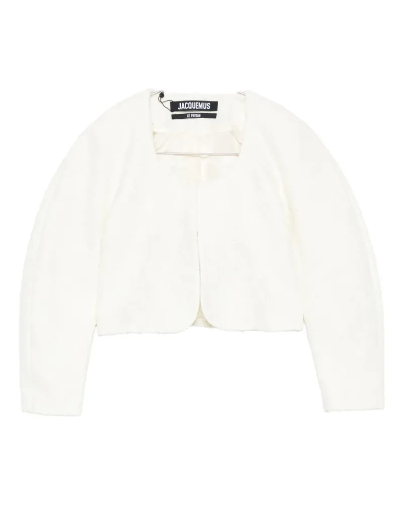 Jacquemus Cropped-Jacke aus Tweed - Weiß Weiß