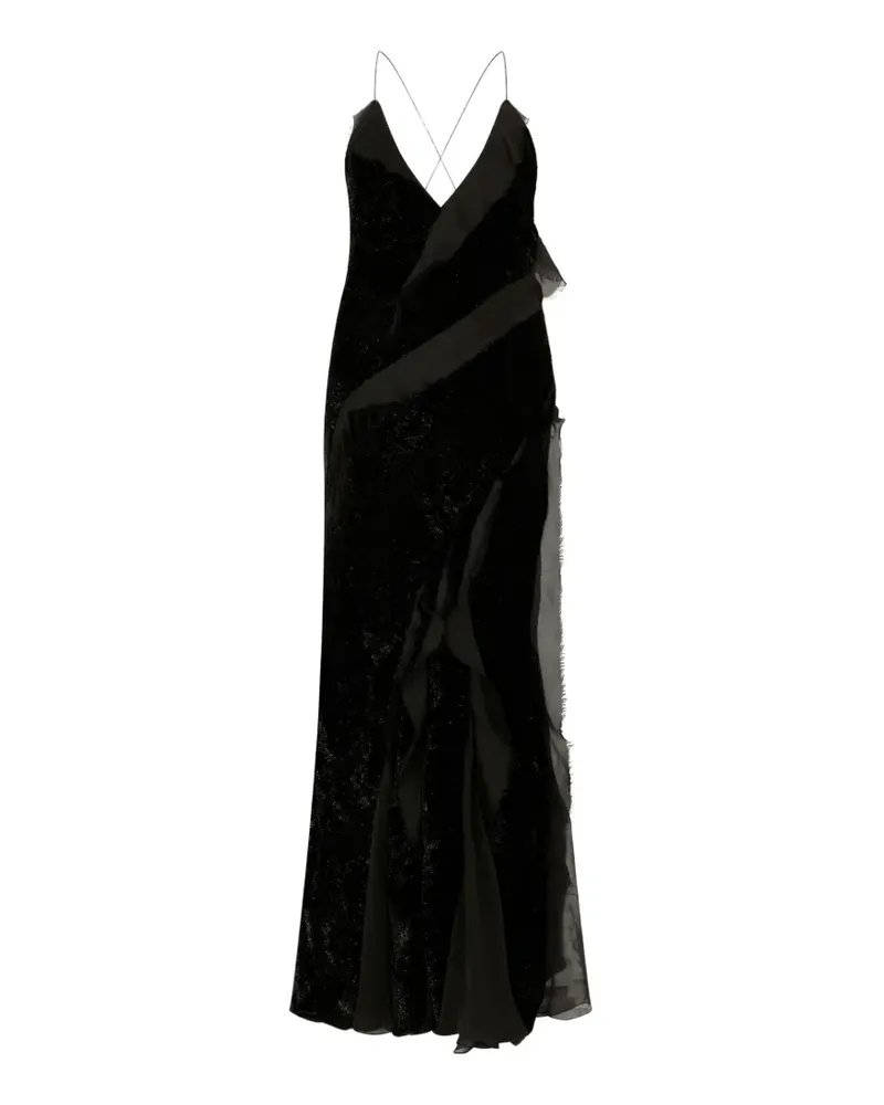 Roberto Cavalli Kleid mit Rüschen - Schwarz Schwarz