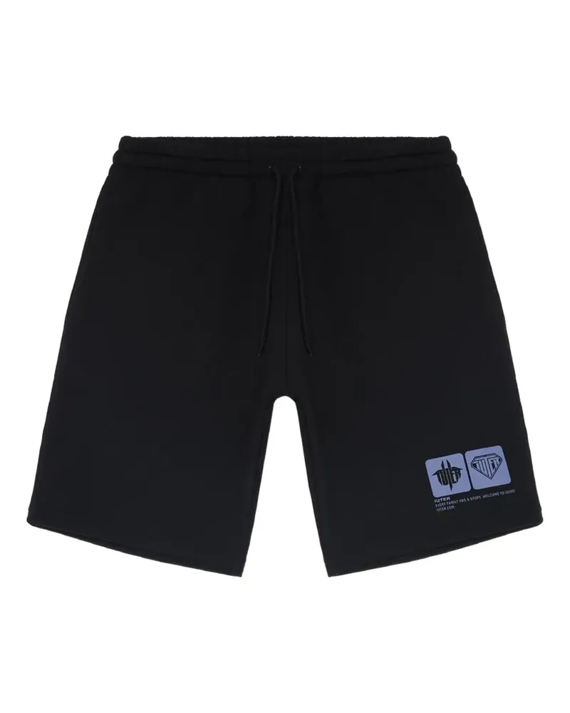Iuter Tab Joggingshorts mit grafischem Print - Schwarz Schwarz